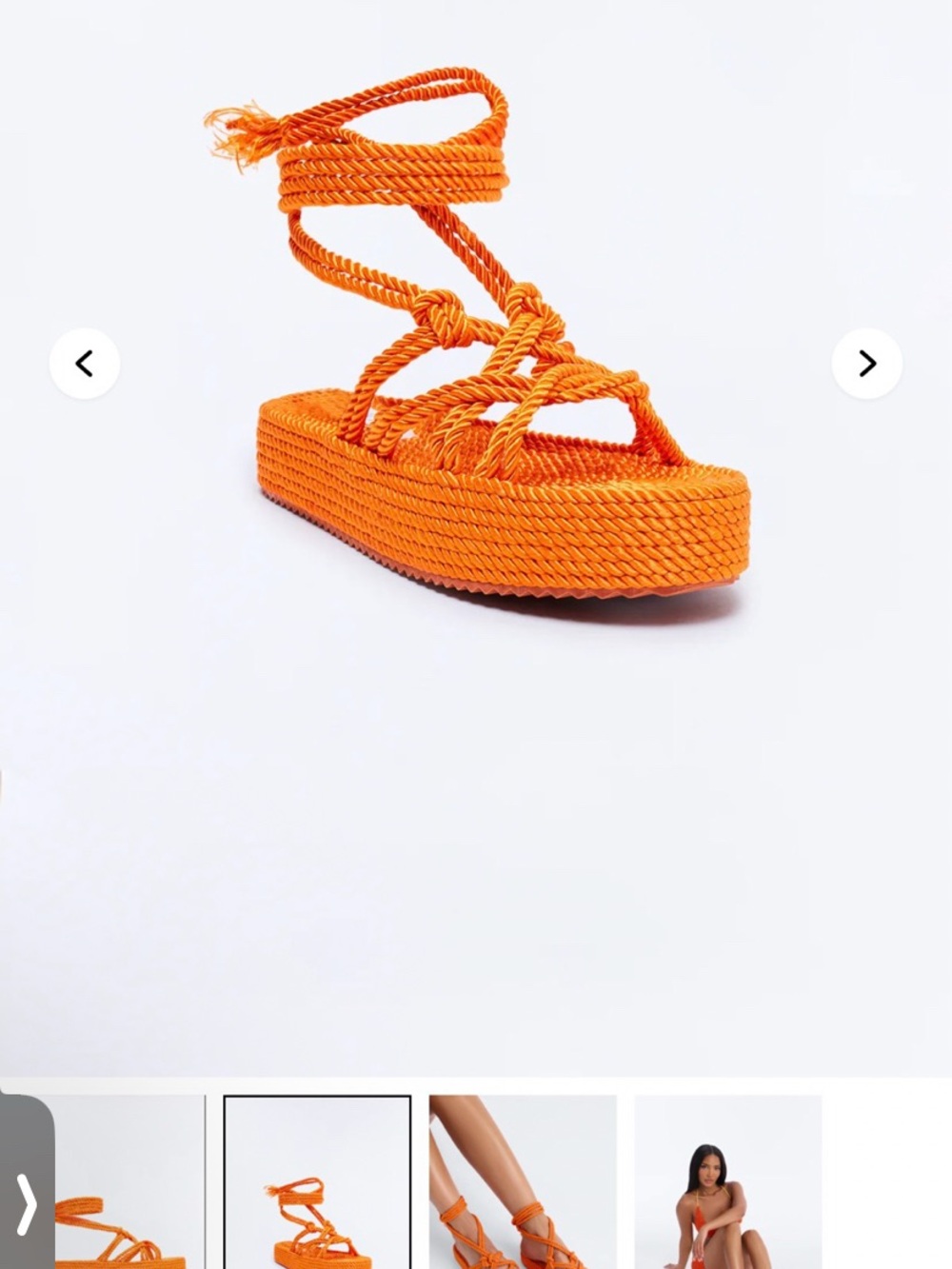 Women’s Rope Platform Sandal — Orange